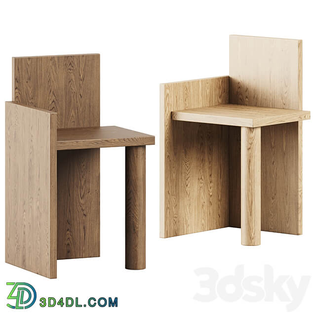 Ferm Living Uta Piece Chair Wooden 3D Models