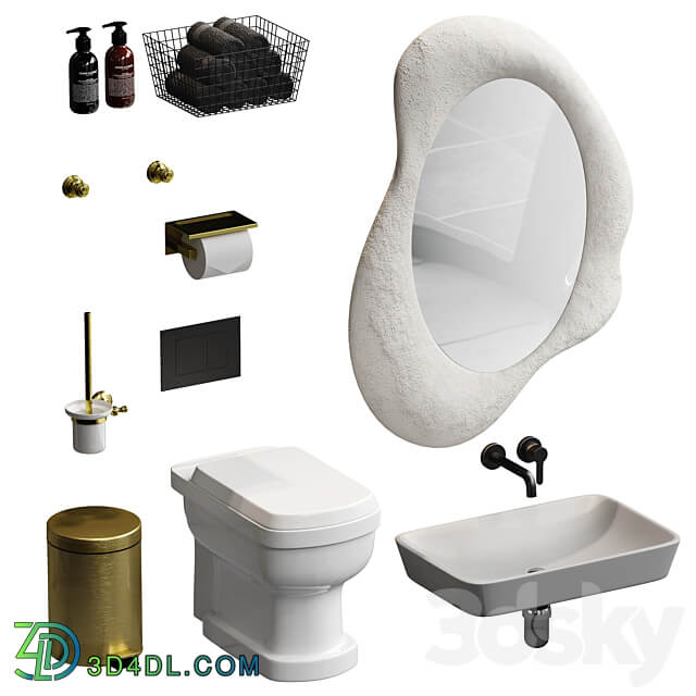 Bathroom accessories set 3D Models