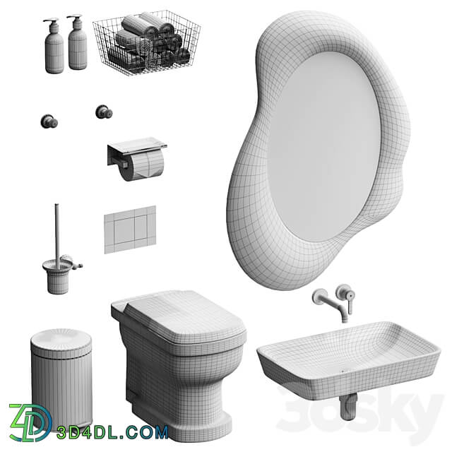 Bathroom accessories set 3D Models