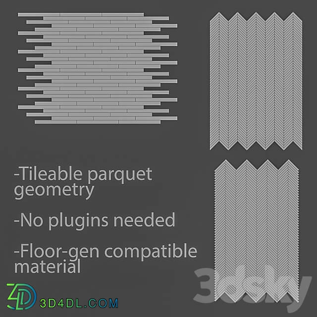 Parquet Berlin oak toned 3D Models