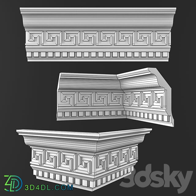 Ceiling cornice 50 KO 016 Gp 3D Models