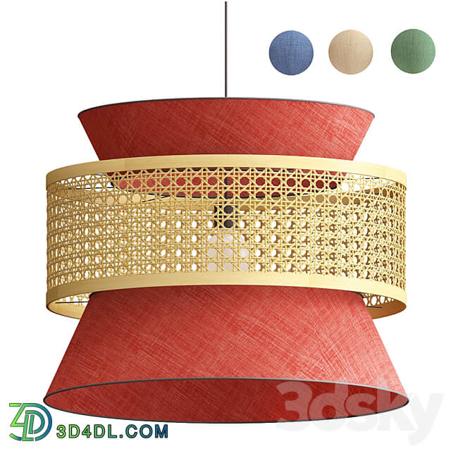 Rattan Dolkie Pendant Pendant light 3D Models