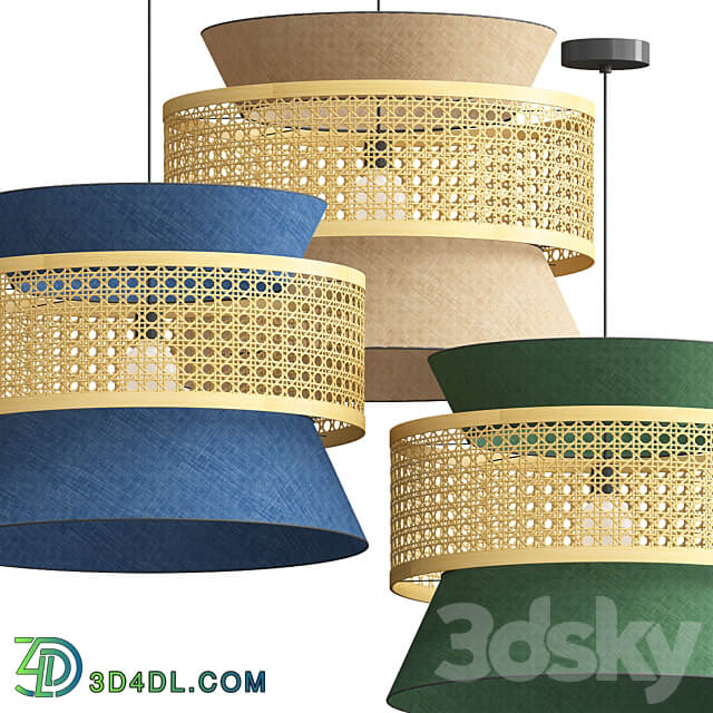 Rattan Dolkie Pendant Pendant light 3D Models