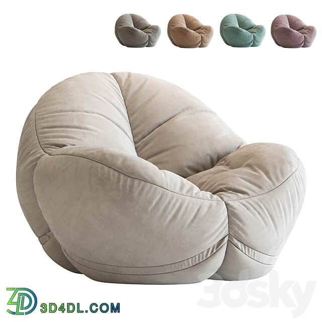 Cloth Bean Bag Chair 3D Models