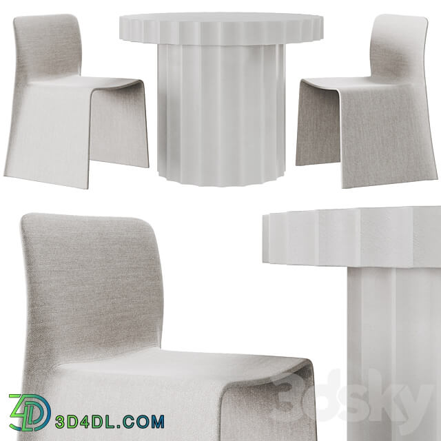 Ripple table Glove Table Chair 3D Models