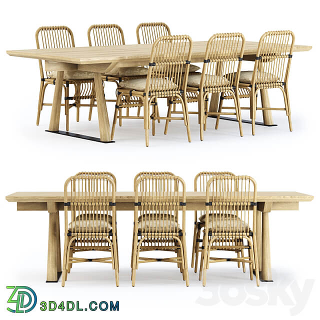 Outdoor garden furniture set v03 Garden furniture set Table Chair 3D Models