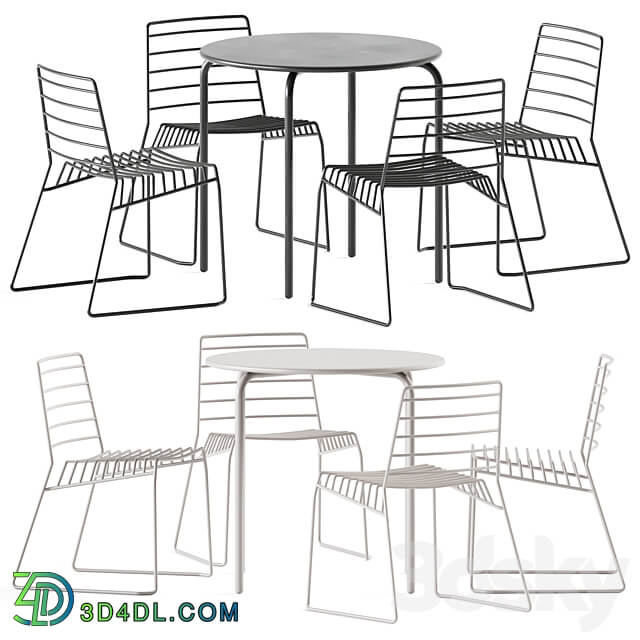 Easy Table by Connubia and B Line Park Chair Garden furniture Table Chair 3D Models