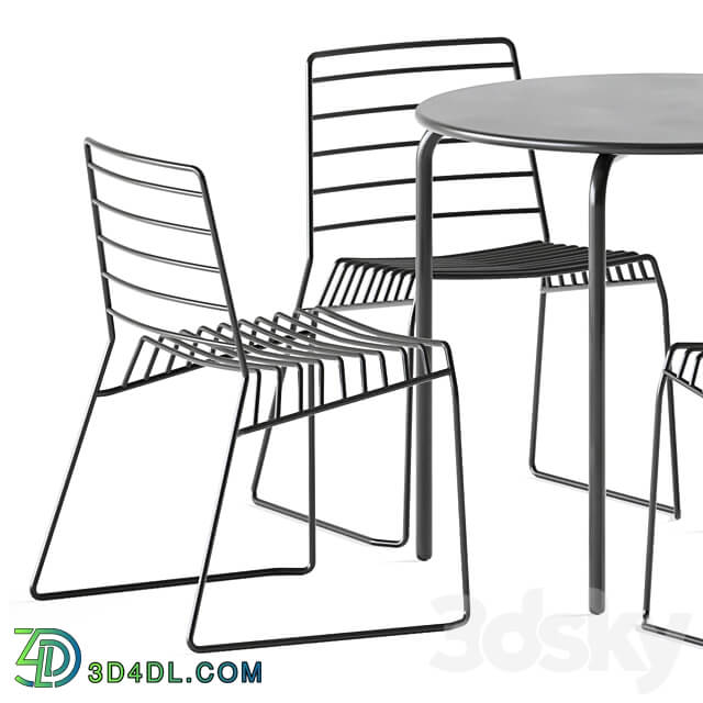 Easy Table by Connubia and B Line Park Chair Garden furniture Table Chair 3D Models