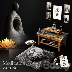 Meditation Zen Set 3D Models 