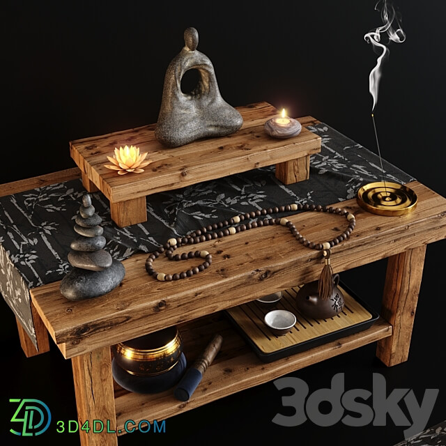 Meditation Zen Set 3D Models