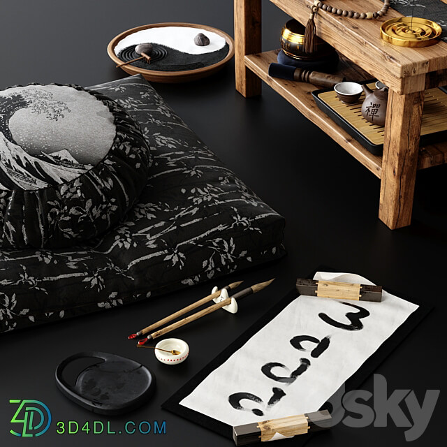 Meditation Zen Set 3D Models