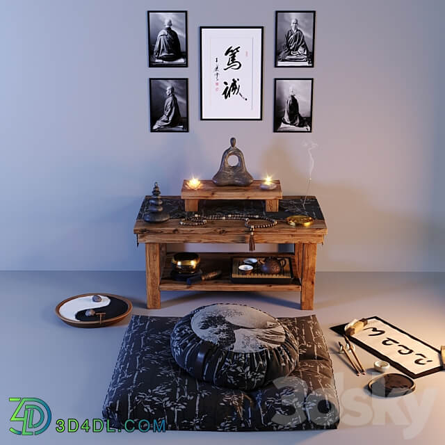 Meditation Zen Set 3D Models