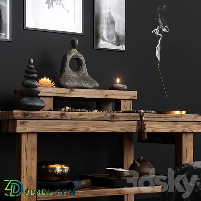 Meditation Zen Set 3D Models