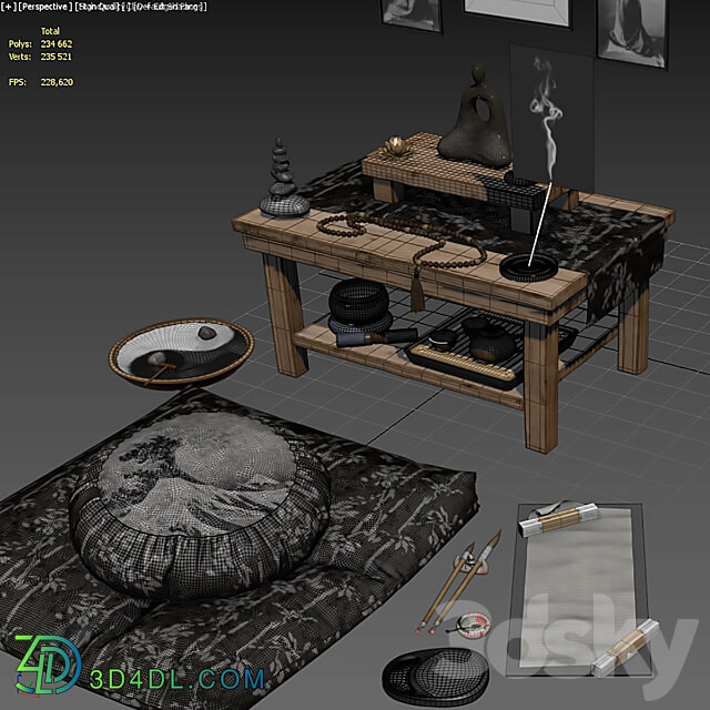 Meditation Zen Set 3D Models