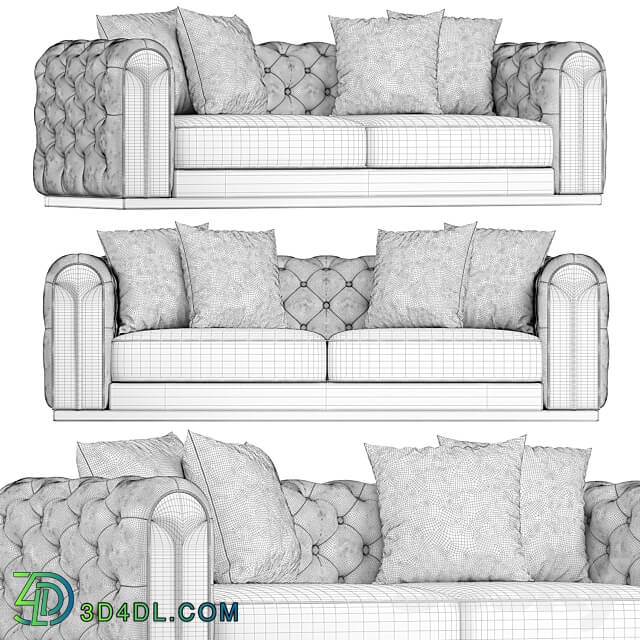 Violet Sofa 3 Seater Gray 3D Models