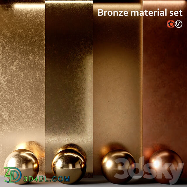 Material set Bronze 3D Models