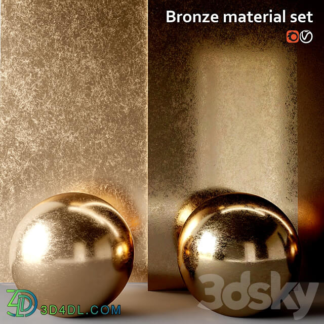 Material set Bronze 3D Models