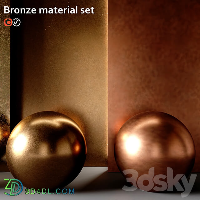 Material set Bronze 3D Models