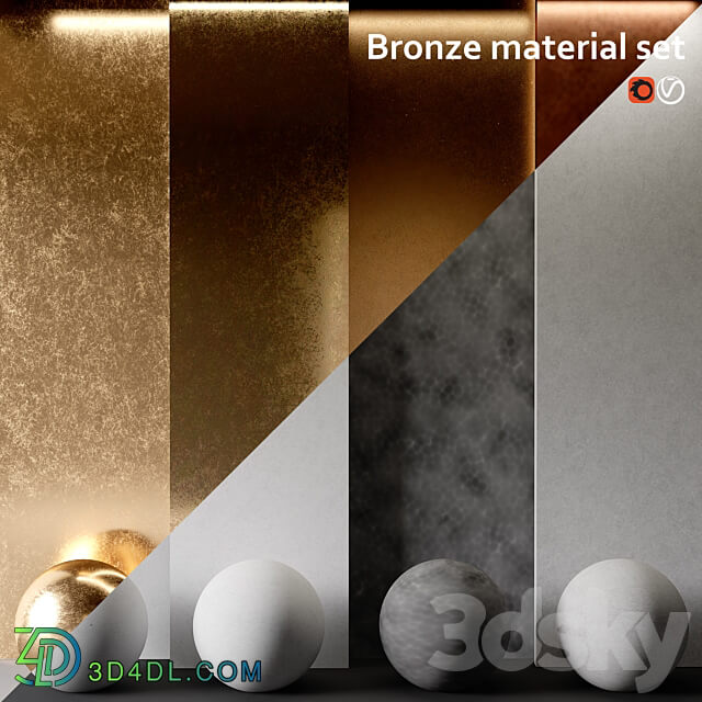 Material set Bronze 3D Models