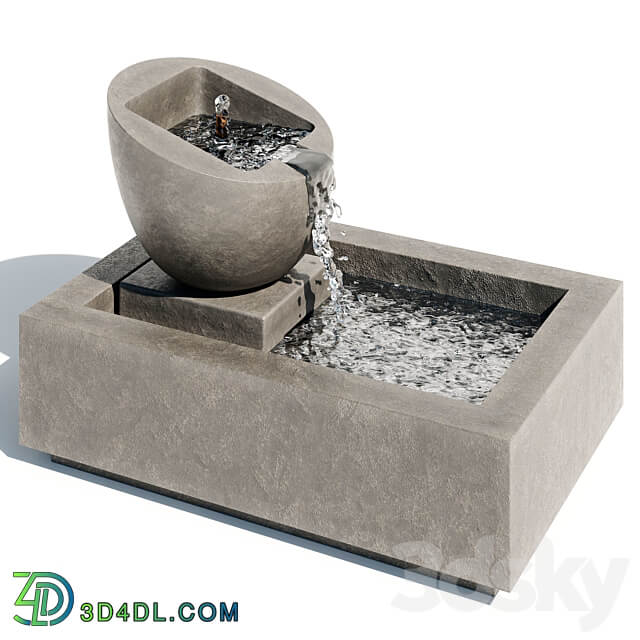 Genesis II Garden Water Fountain Urban environment 3D Models