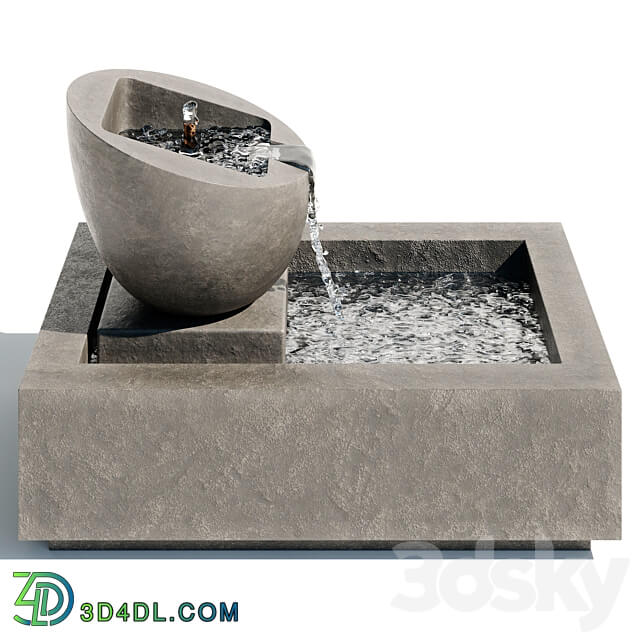 Genesis II Garden Water Fountain Urban environment 3D Models