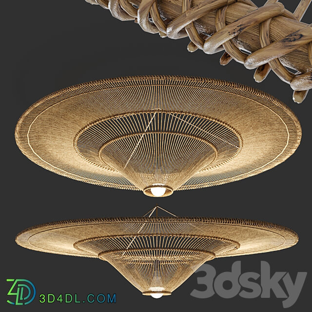 Hanging chandelier 7 Pendant light 3D Models