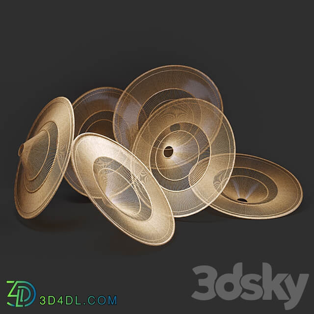 Hanging chandelier 7 Pendant light 3D Models