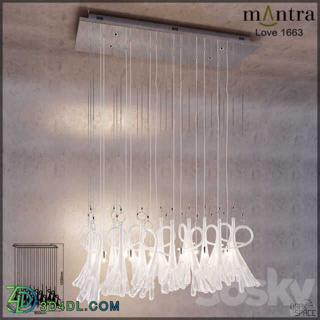 Mantra Love 1663 Pendant light 3D Models