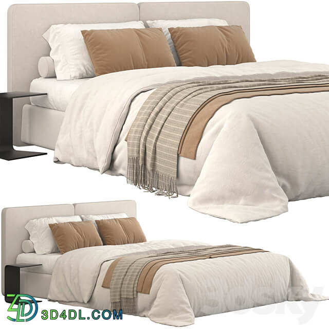 Bed Minotti tatlin cover Bed 3D Models