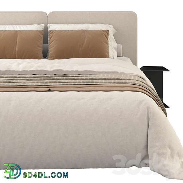 Bed Minotti tatlin cover Bed 3D Models