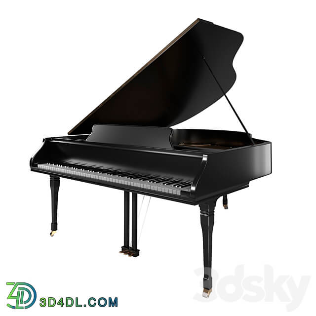 Grand piano classic detailed 3D Models