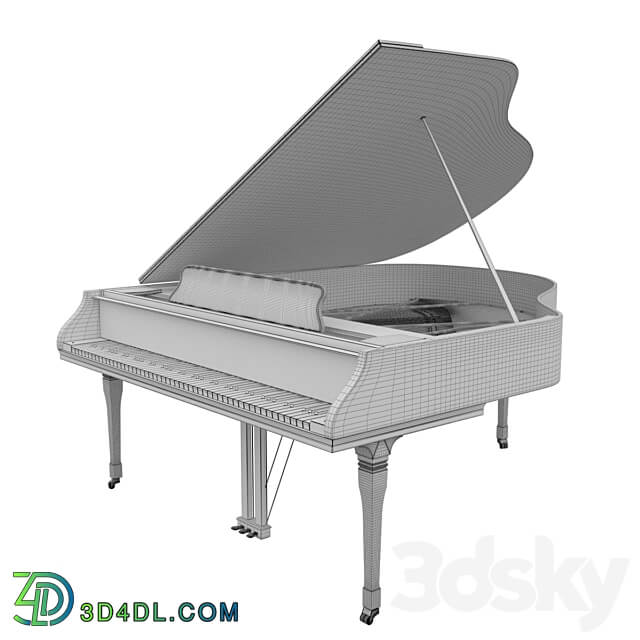 Grand piano classic detailed 3D Models