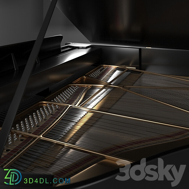 Grand piano classic detailed 3D Models