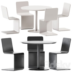 Table Balance by Calligaris and Outdoor Chair Roger By bellitalia Outdoor furniture Table Chair 3D Models 