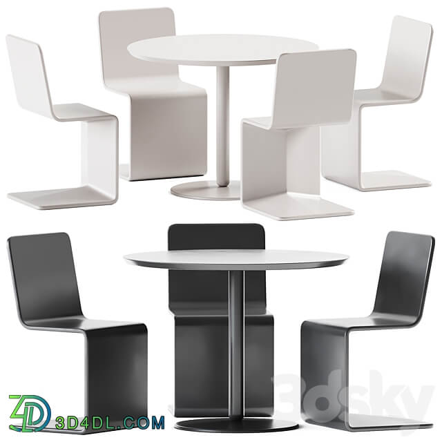 Table Balance by Calligaris and Outdoor Chair Roger By bellitalia Outdoor furniture Table Chair 3D Models