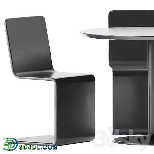 Table Balance by Calligaris and Outdoor Chair Roger By bellitalia Outdoor furniture Table Chair 3D Models