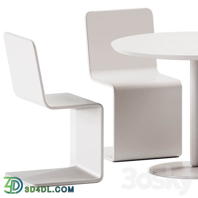 Table Balance by Calligaris and Outdoor Chair Roger By bellitalia Outdoor furniture Table Chair 3D Models