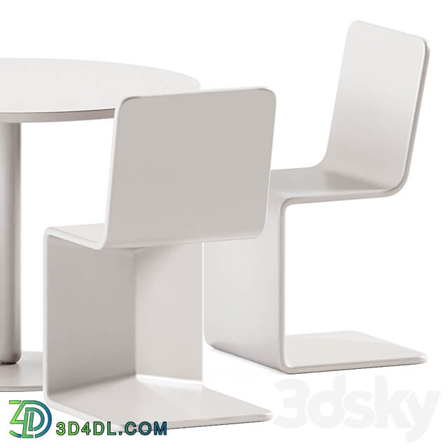 Table Balance by Calligaris and Outdoor Chair Roger By bellitalia Outdoor furniture Table Chair 3D Models