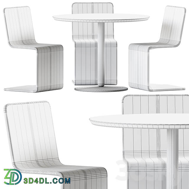 Table Balance by Calligaris and Outdoor Chair Roger By bellitalia Outdoor furniture Table Chair 3D Models