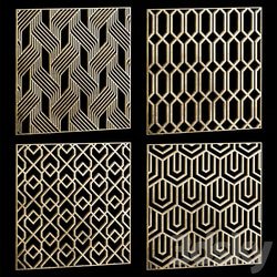 Set of square decorative panels 24 Other decorative objects 3D Models 