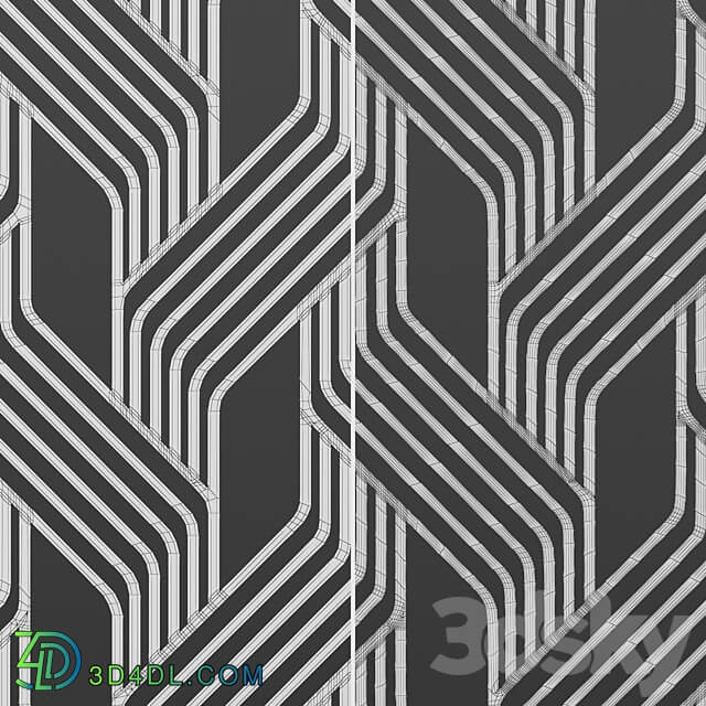 Set of square decorative panels 24 Other decorative objects 3D Models