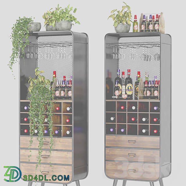 wine shelf n1 Other 3D Models