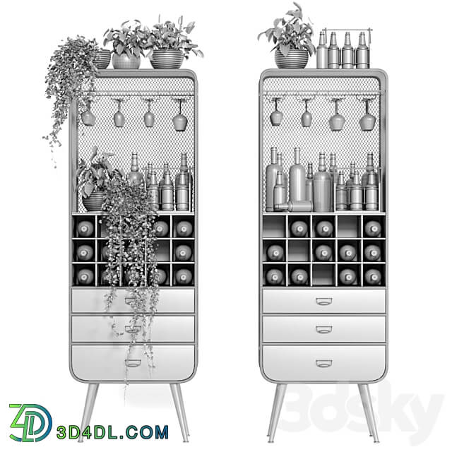 wine shelf n1 Other 3D Models