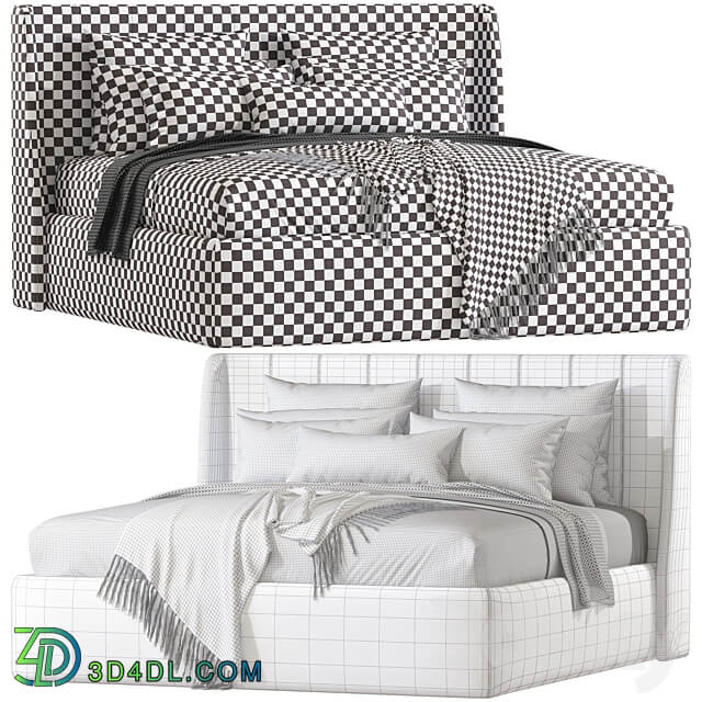 Double bed 81. Bed 3D Models