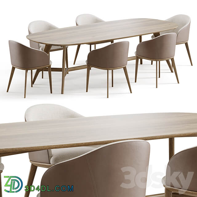 Dining set 1 by CoshLiving Kett Table Chair 3D Models