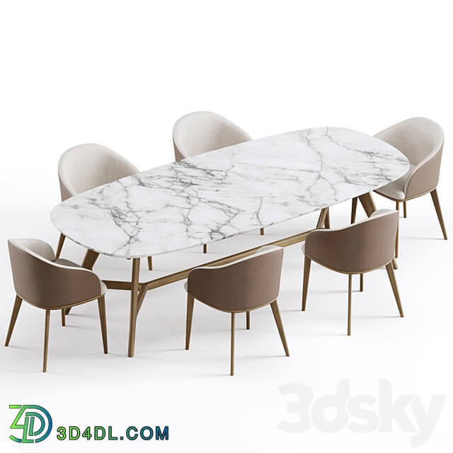 Dining set 1 by CoshLiving Kett Table Chair 3D Models