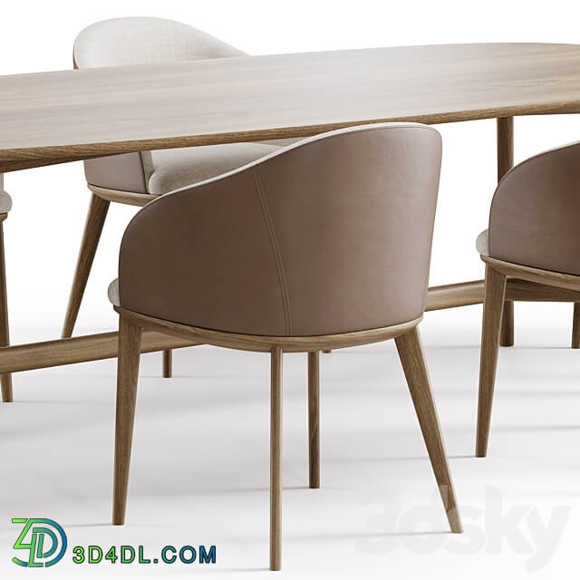 Dining set 1 by CoshLiving Kett Table Chair 3D Models