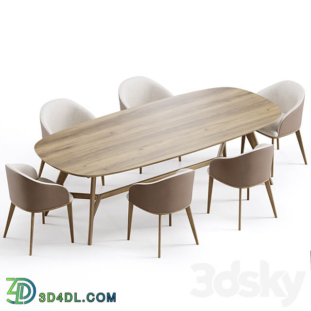 Dining set 1 by CoshLiving Kett Table Chair 3D Models