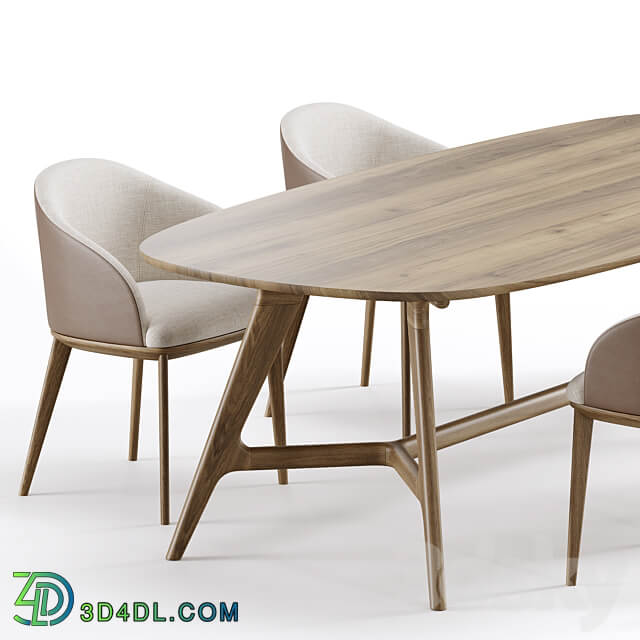 Dining set 1 by CoshLiving Kett Table Chair 3D Models