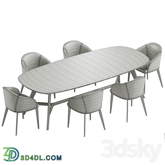 Dining set 1 by CoshLiving Kett Table Chair 3D Models